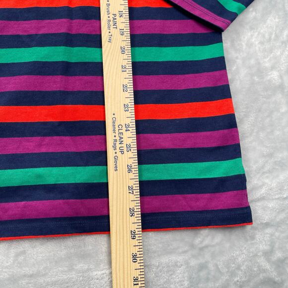 Lands End Top Women Large 14-16 Colorful Striped Cotton Lace-up Tunic Resortwear - Picture 8 of 16